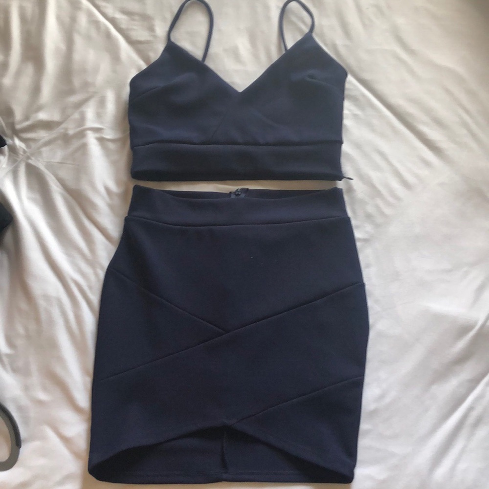 (TOP ONLY) Lucy in the Sky navy two piece dress